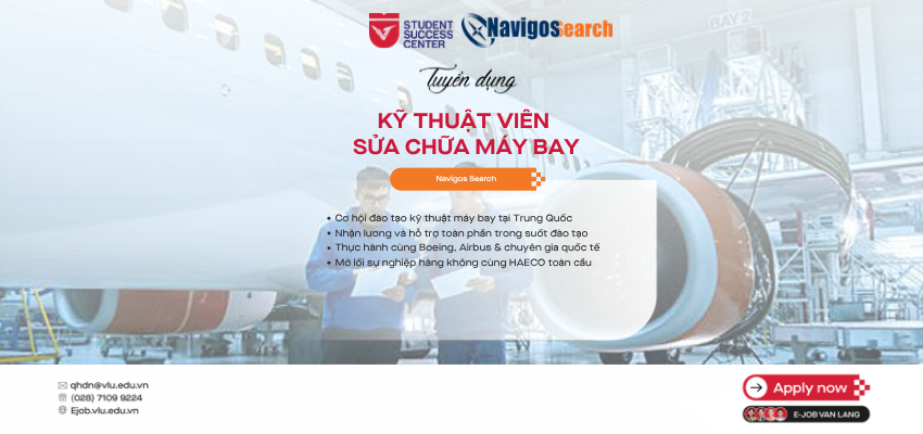 HAECO VIỆT NAM TUYỂN DỤNG & ĐÀO TẠO KỸ THUẬT VIÊN BẢO DƯỠNG MÁY BAY 2026 
